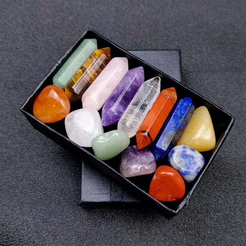 Chakra-Balance™ Crystal Jewellery Set: 14 Pieces for Healing & Relaxation